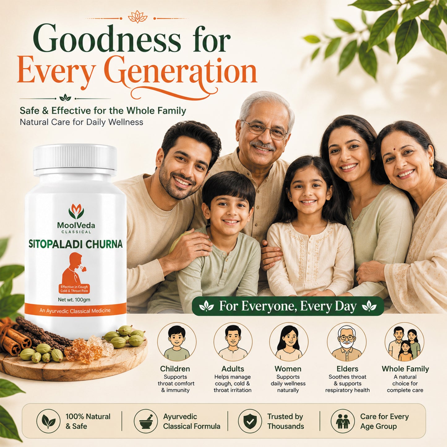 Moolveda Sitopaladi Churna - 100gm