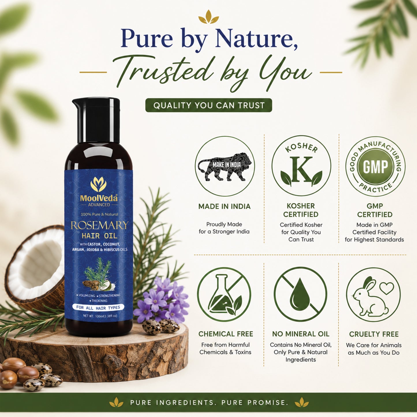 Moolveda Pure Rosemary Hair Oil-100ml