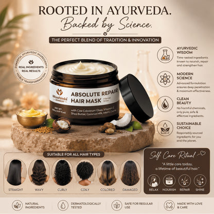 Moolveda Absolut Repair Hair Mask For Frizzy, Dry & Damaged Hair, 150gm