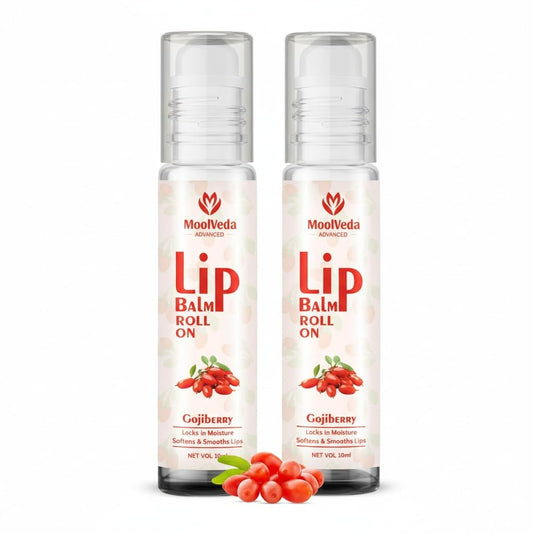 Moolveda 100% Edible Gojiberry Lip Balm Roll on - 10ml (Pack of 2)