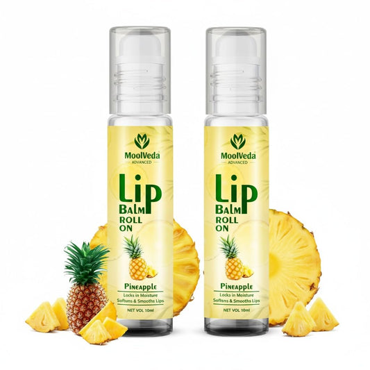 Moolveda 100% Edible Pineapple Lip Balm Roll on - 10ml (Pack of 2)