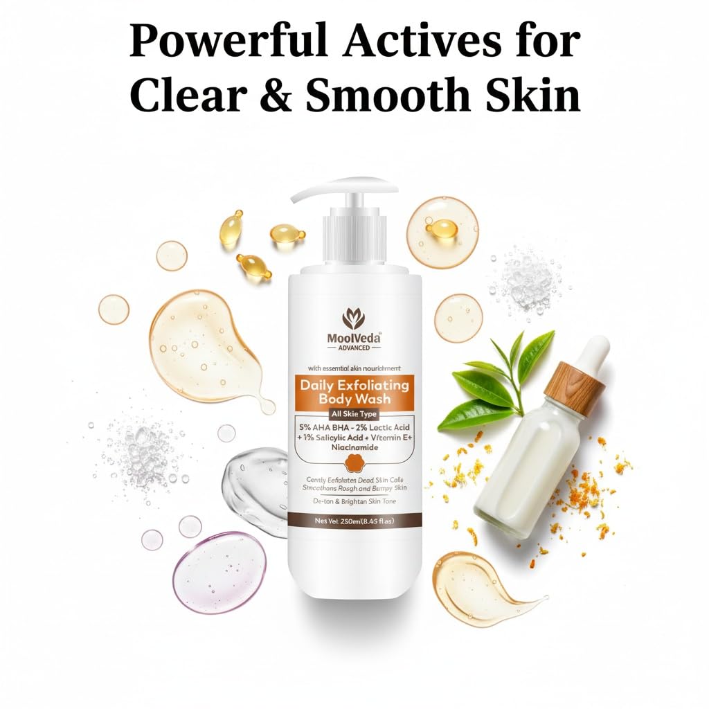 Moolveda Daily Exfoliating Body Wash Shower Gel 250ml