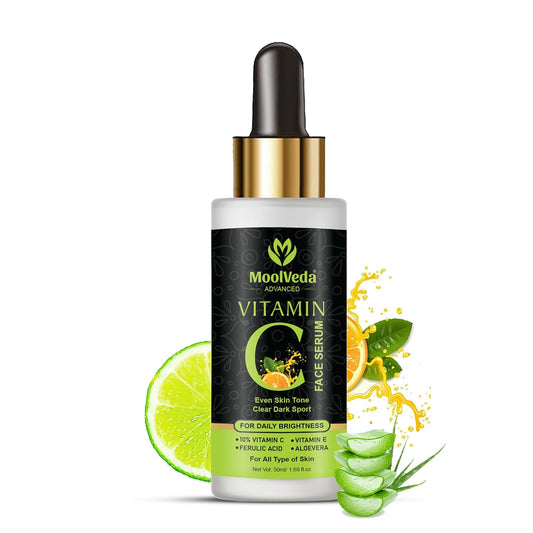 Moolveda Vitamin C Face Serum, Increases Skin's Glow Instantly and Reduces Spots Overtime, Bright Complete Vitamin C Booster, 50 ml