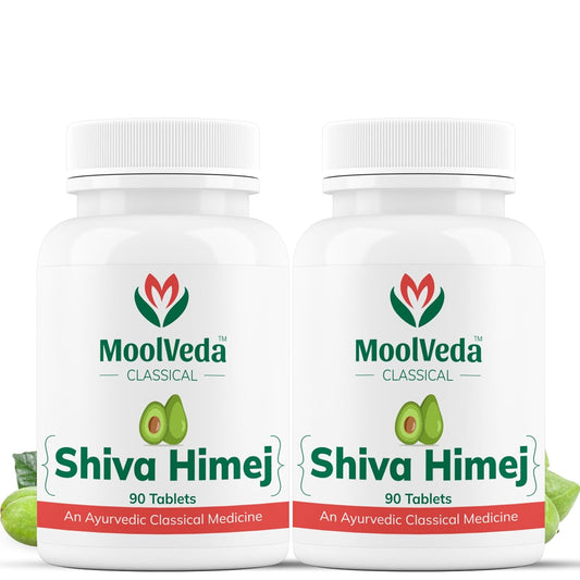 Moolveda Shiva Himej Tablets | Uses for Herbal Solution for Constipation Relief | Organic 100% Natural & Pure Herbs Tablet | 90 Veg tablets (Pack Of 2)