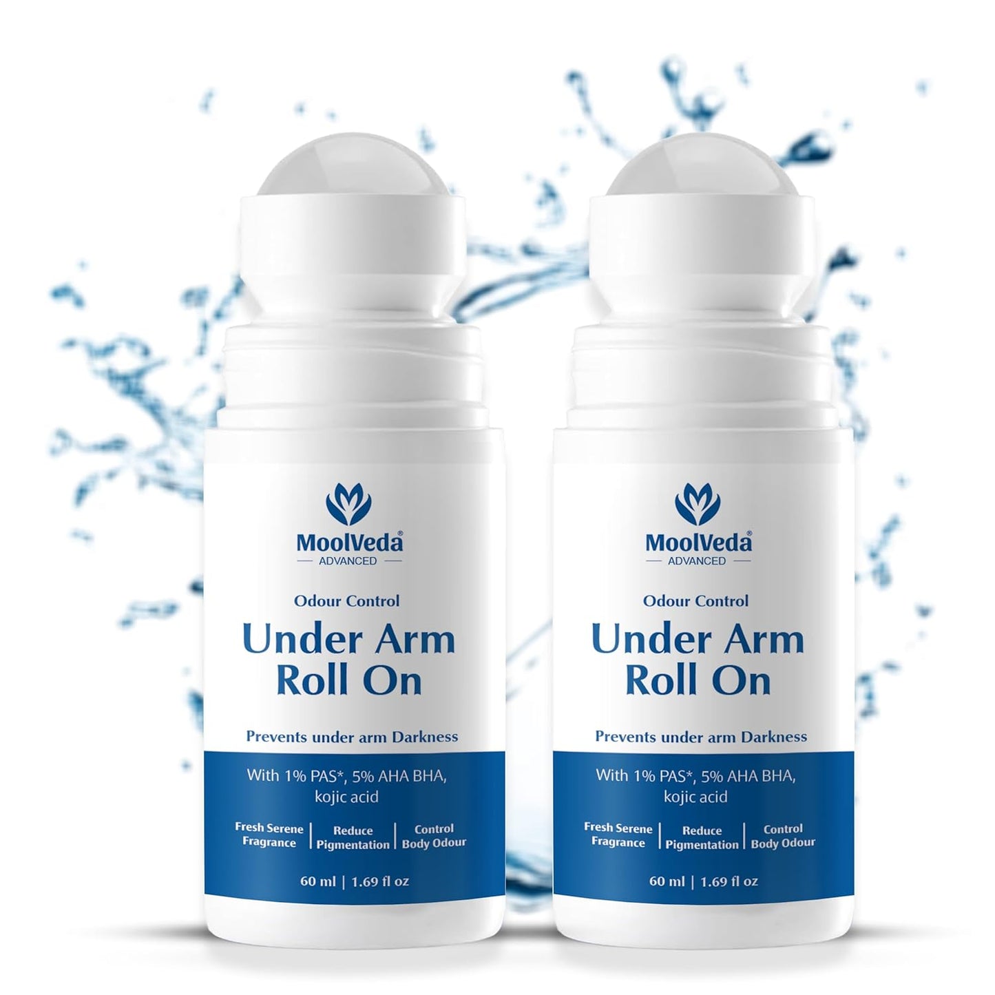 Moolveda Underarm Roll On 60ml (Pack of 2)