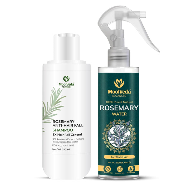 Moolveda Newly Launch Rosemary Anti hair fall Shampoo & Rosemary Water Spray Special Combo for Hair Growth, Each of 200ml