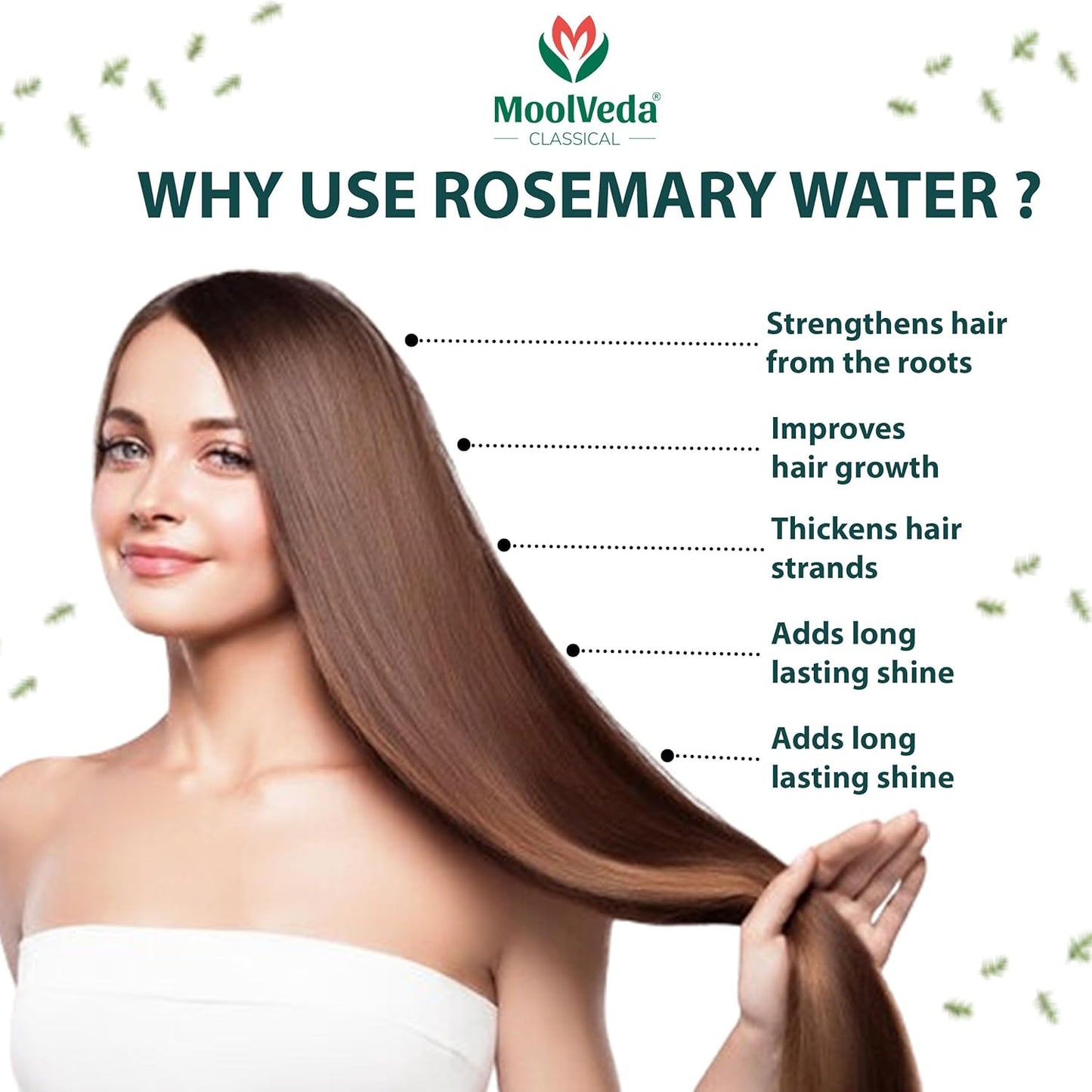 Moolveda 100% Pure & Natural Rosemary Water Spray-200ml