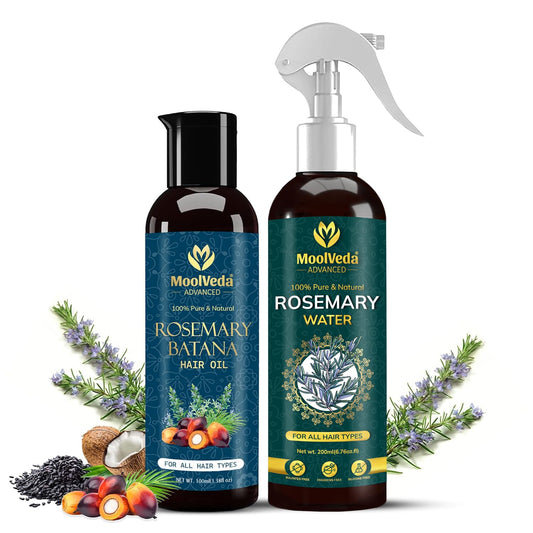 Moolveda Rosemary Batana Oil & Rosemary water Combo for hair (100ml, 200ml)