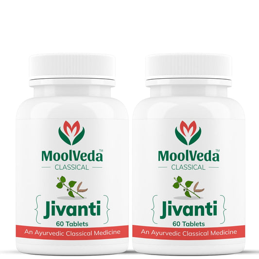 Moolveda Jivanti Tablets | Ayurvedic Eye Care Supplement | Vision Support & Daily Eye Wellness | 60 Veg Tablets | Pack of 2