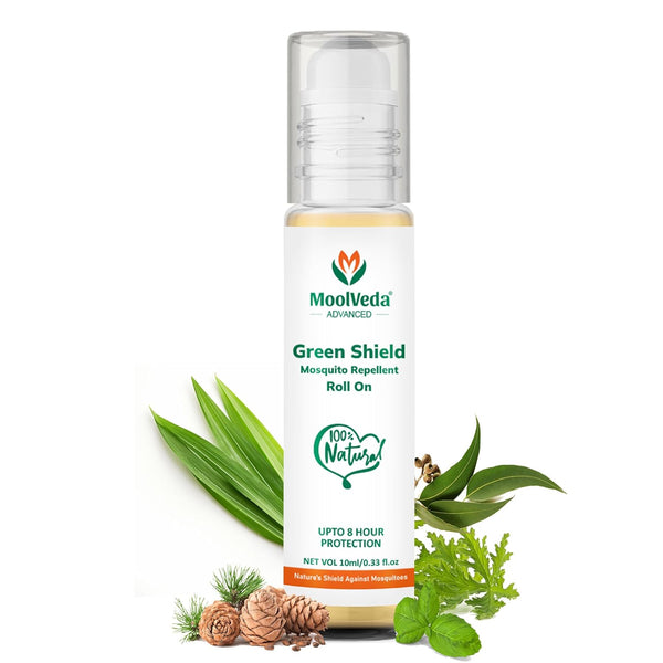 Moolveda Green Shield Natural Mosquito Repellent Roll On, 10ml