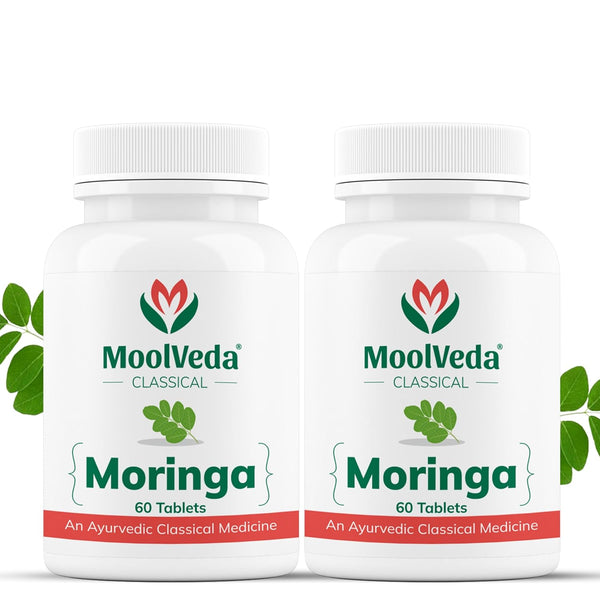 Moolveda Moringa Tablet | Use For Skin And Hair | 60 Veg Tablets (Pack Of 2)