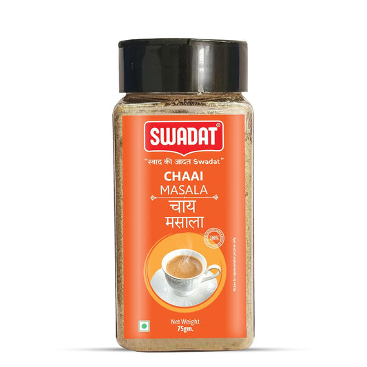 Swadat Premium Chaai Masala – Authentic Indian Spice Blend for Flavorful and Aromatic Tea – 100% Natural Ingredients, 75g