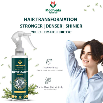 Moolveda 100% Pure & Natural Rosemary Water Spray-200ml