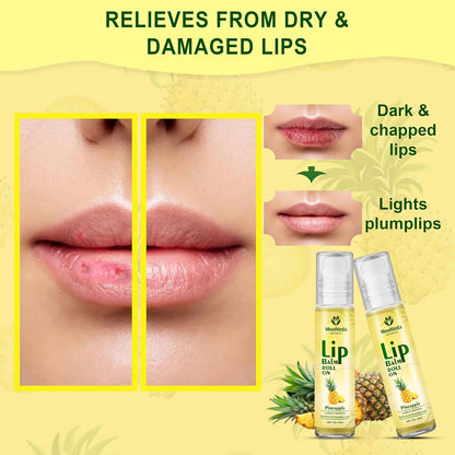 Moolveda Lip Balm Roll on with Pineapple & 100% edible ingredients & no chemicals, 10ml