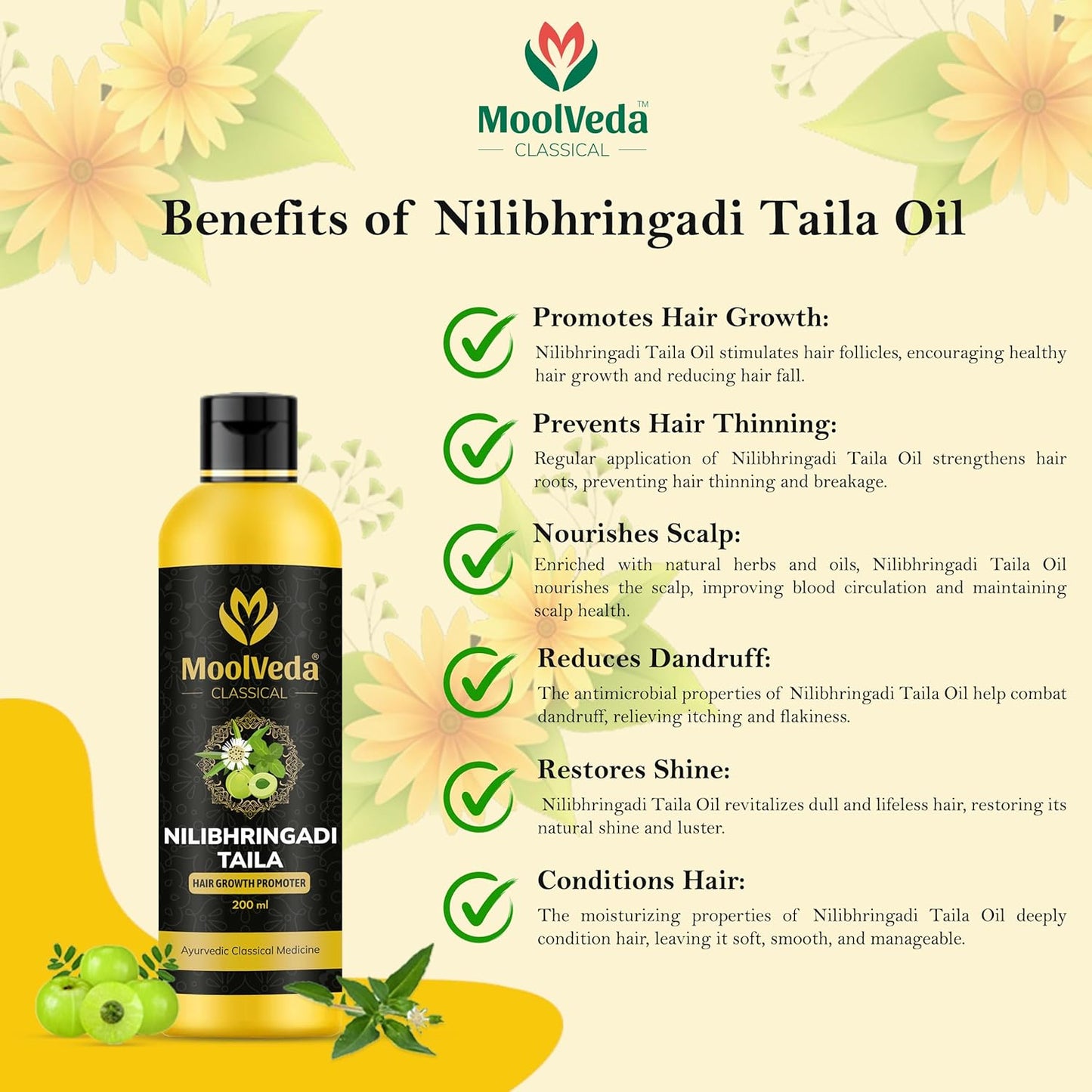 Moolveda Neelibringadi Neelibhringadi Keram/ Tailam 200ml Pack of 2