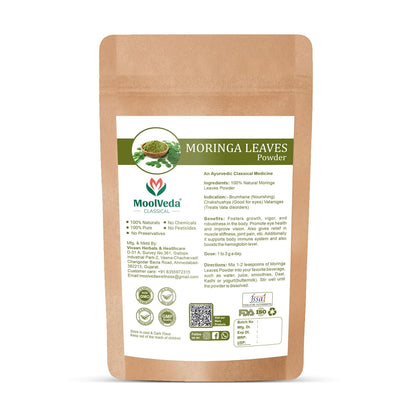 Moolveda Pure Moringa(Moringa oleifera) Leaves Powder, 100gm