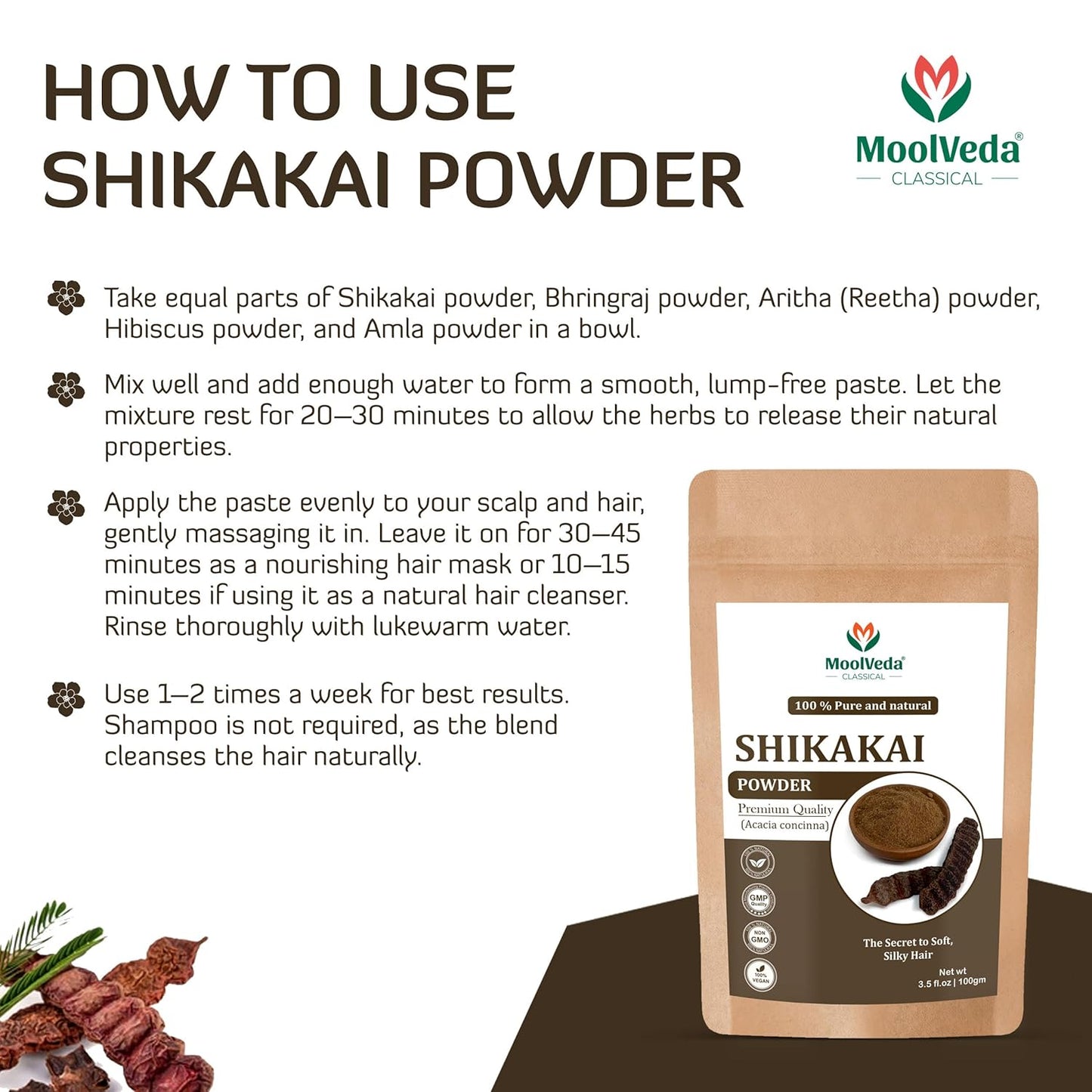Moolveda Shikakai Powder-100gm
