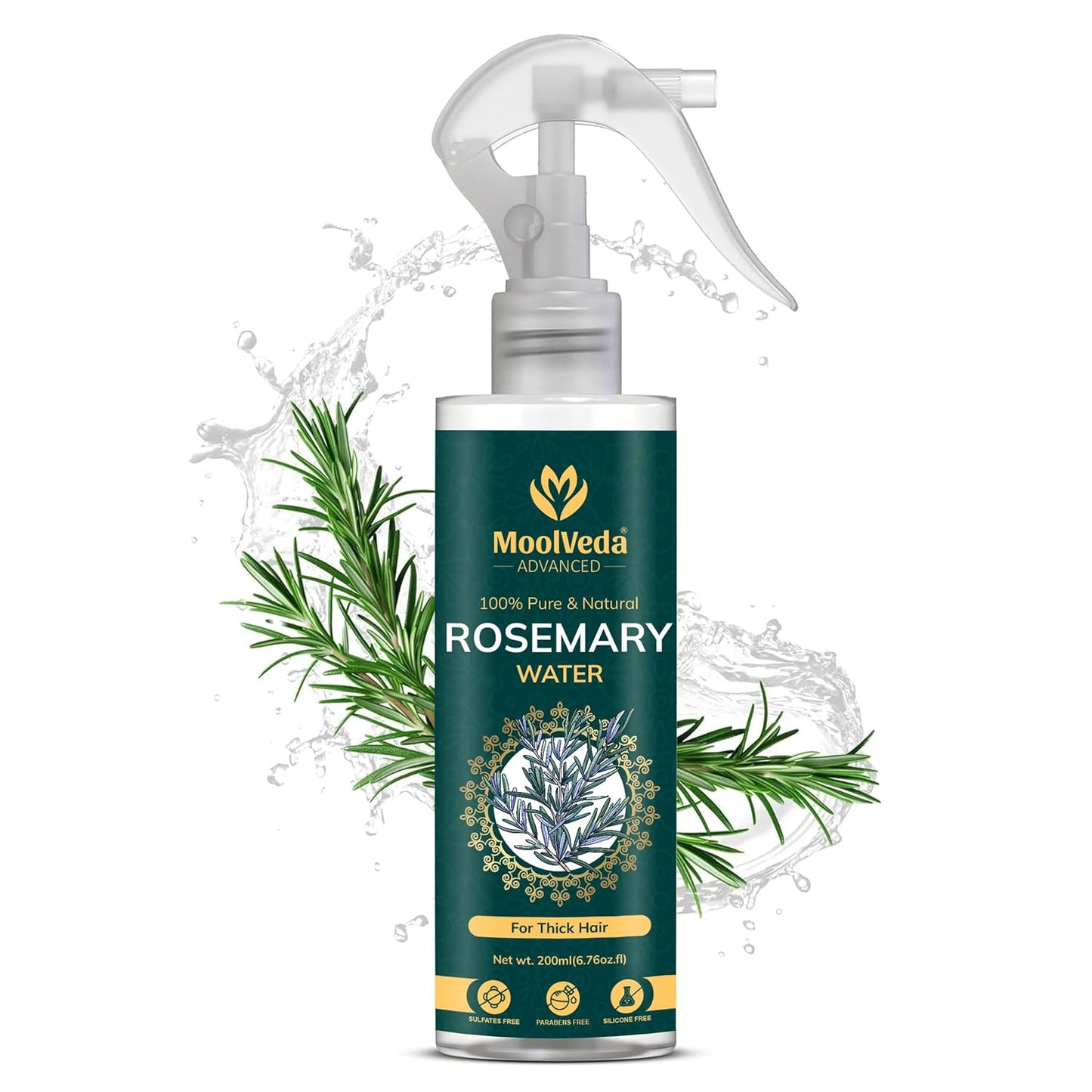 Moolveda 100% Pure & Natural Rosemary Water Spray-200ml