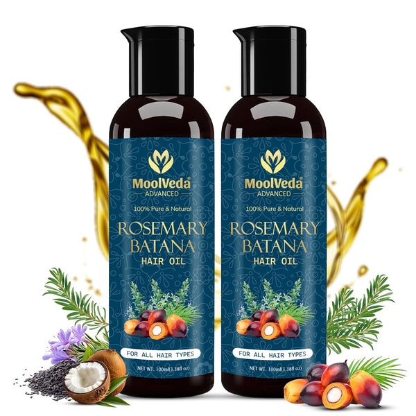 Moolveda Pure & natural Rosemary Batana Oil For Hair Growth, Pack Of 2, 100ml