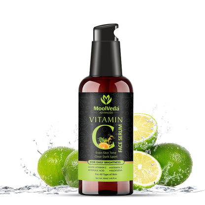 Moolveda Vitamin C Face Serum, Increases Skin's Glow Instantly and Reduces Spots Overtime, Bright Complete Vitamin C Booster, 50 ml