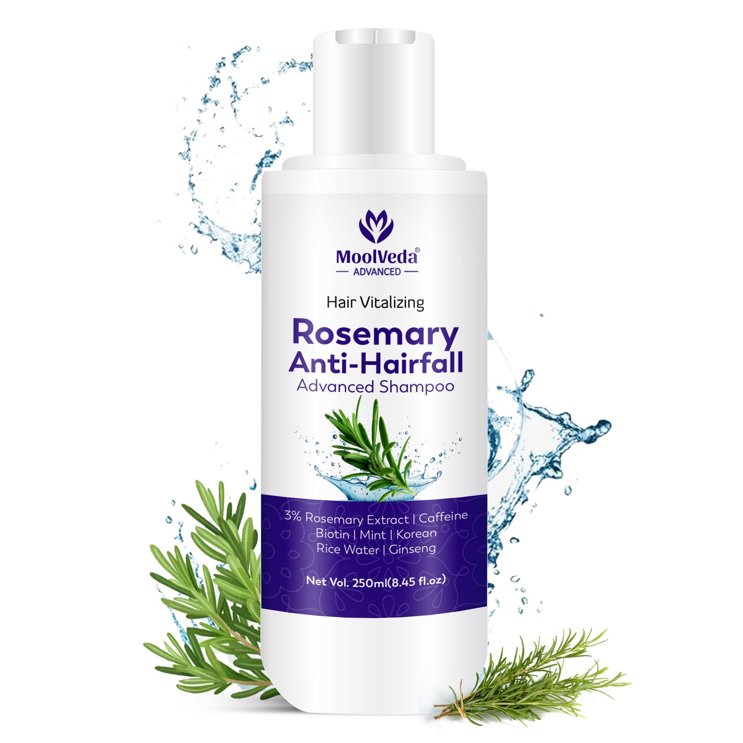 Moolveda Rosemary Anti-Hairfall Advanced shampoo, 250ml