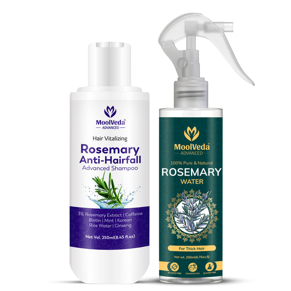 Moolveda Newly Launch Rosemary Water Shampoo & Rosemary Water Special Combo for Hair Growth, Each of 200ml
