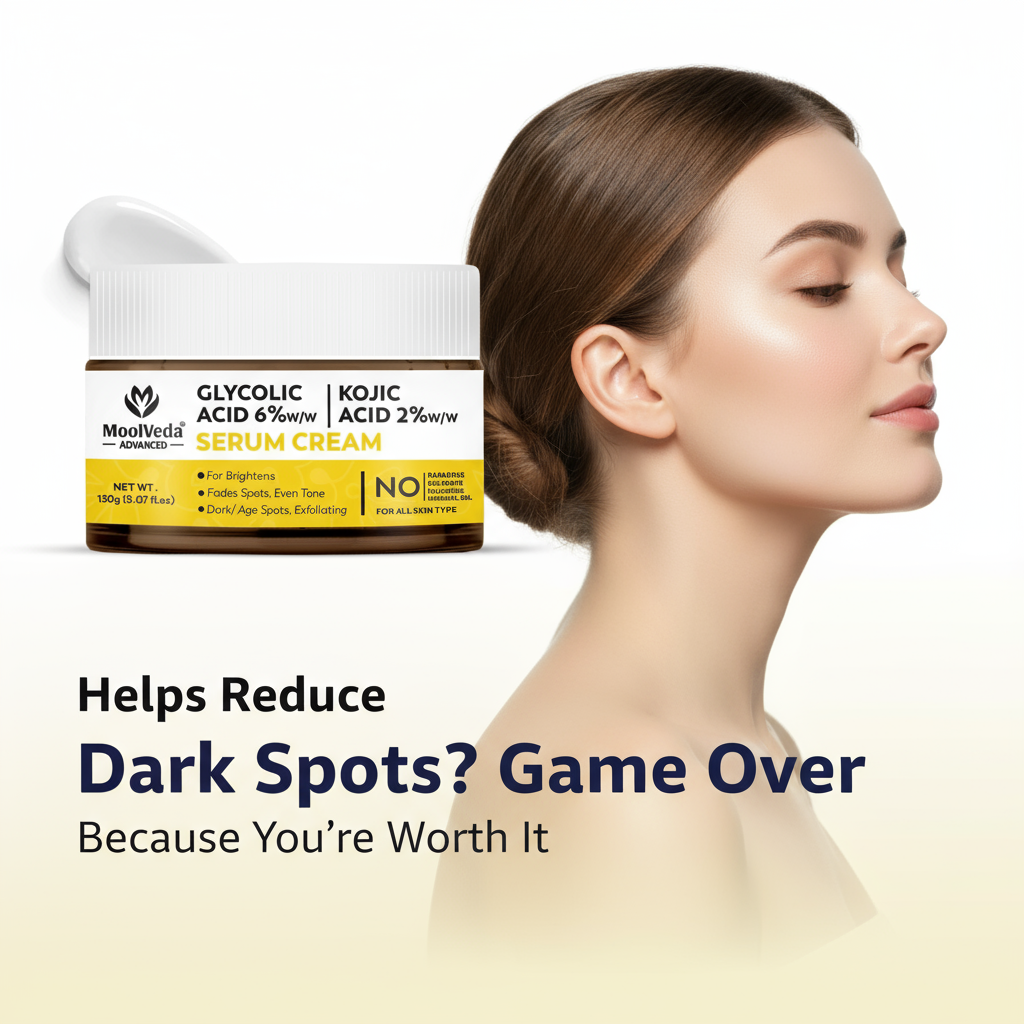 Moolveda 6% Glycolic & 2% Kojic Acid Serum Cream |  150gm