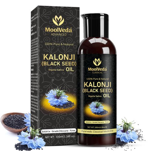 Moolveda Kalonji Oil - Virgin Grade - Black Seed Oil - Nigella Sativa - 100ml